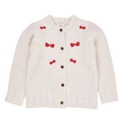 Lambwool Cardigan w Bow Emb CREAM>Copenhagen Colors Outlet