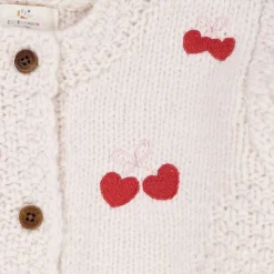 Lambwool Cardigan w Bow Emb CREAM>Copenhagen Colors Outlet