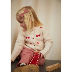Lambwool Cardigan w Bow Emb CREAM><noscript><img width=
