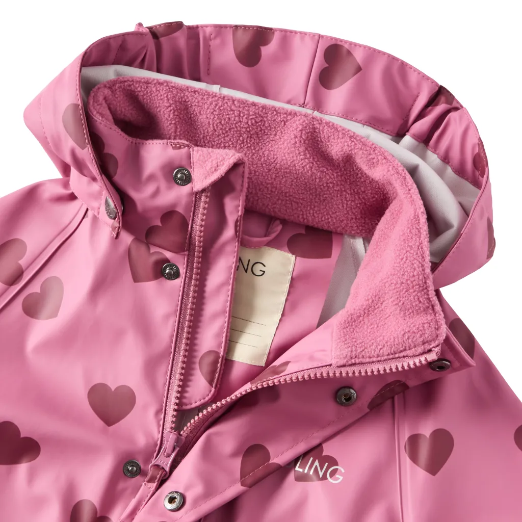Leeds Ofodrad Regnoverall Mauve Hearts>Kuling Outlet