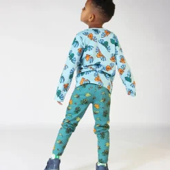 Leggings with Fall leaves Petroleum Green><noscript><img width=