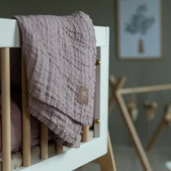 Linnefilt Dusty Pink/Ivory Stripe>NG Baby Online