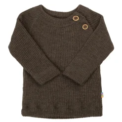 Långärmad Blus I Ull Brown Melange>Joha Best