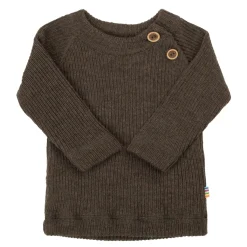 Långärmad Blus I Ull Brown Melange>Joha Best