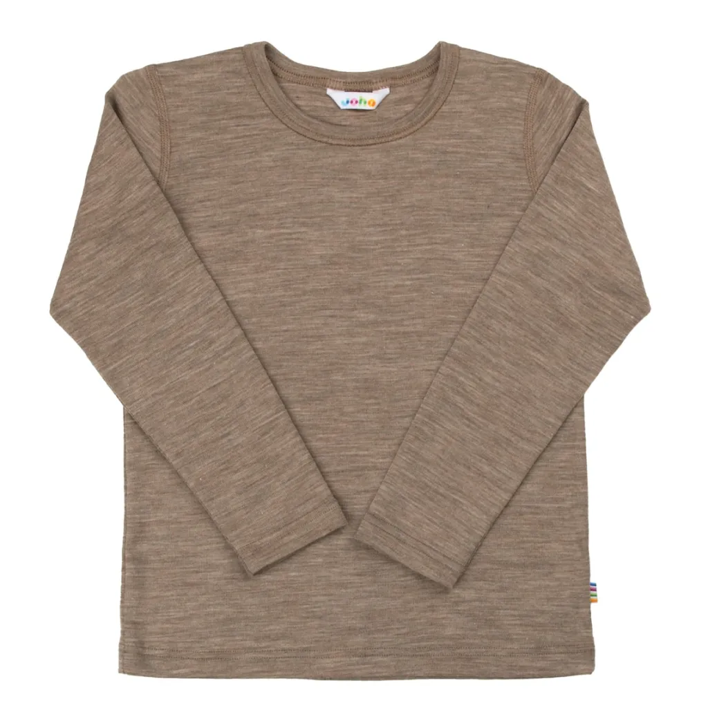 Långärmad Topp I Ull Beige Melange>Joha Clearance
