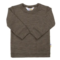 Långärmad Topp I Ull Brown Melange>Joha New