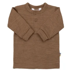 Långärmad Topp I Ull Warm Brown>Joha
