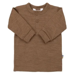 Långärmad Topp I Ull Warm Brown>Joha