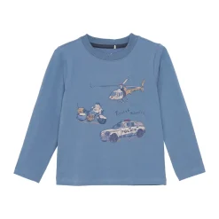 Långärmad T-shirt China Blue>Minymo Hot