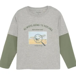 Långärmad T-shirt Grey Melange>Minymo Discount
