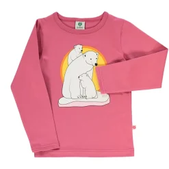 Långärmad T-shirt i Baroque Rose med isbjörnar>Småfolk New