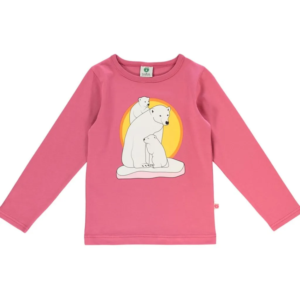 Långärmad T-shirt i Baroque Rose med isbjörnar>Småfolk New