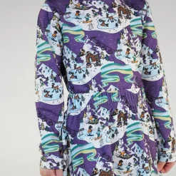 Långärmad T-shirt i Loganberry med vinterlandskap><noscript><img width=