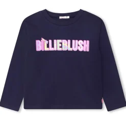 Långärmad T-shirt Med Tryck Marinblå>Billieblush Discount
