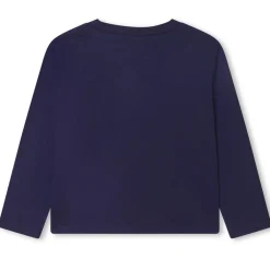 Långärmad T-shirt Med Tryck Marinblå>Billieblush Discount