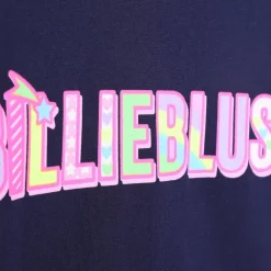 Långärmad T-shirt Med Tryck Marinblå><noscript><img width=