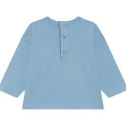 Långärmad T-shirt Med Tryck Blå>Petit Bateau New