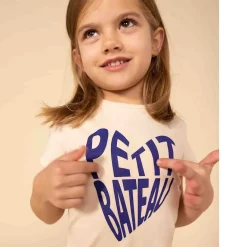 Logo T-shirt Gräddvit>Petit Bateau New