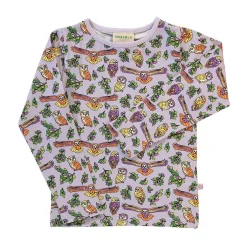 Long-sleeved top with owls Orchid Petal>Småfolk Sale
