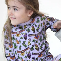 Long-sleeved top with owls Orchid Petal><noscript><img width=