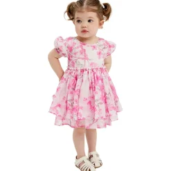 Lucia Blooms Mini Blommig Baby-klänning Pink Bloom>Bardot Junior Clearance