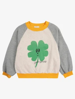 Lucky Clover Ranglan Sleeve Sweatshirt Heather Grey>Bobo Choses Outlet