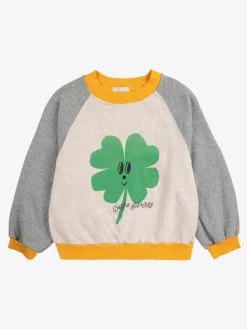 Lucky Clover Ranglan Sleeve Sweatshirt Heather Grey>Bobo Choses Outlet