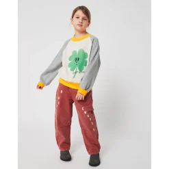 Lucky Clover Ranglan Sleeve Sweatshirt Heather Grey><noscript><img width=