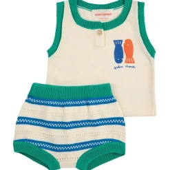 Lucky Fish Baby Stickat Set Offwhite>Bobo Choses Discount