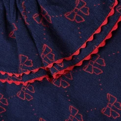 Luna Mönstrad Blus Med Rosetter Marinblå>Flöss Sale