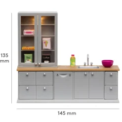 Diskbänk + Diskmaskin För Dockhus Grey><noscript><img width=
