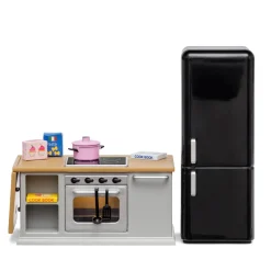 Spis + Kylskåp Set För Dockhus Grey>Lundby Online