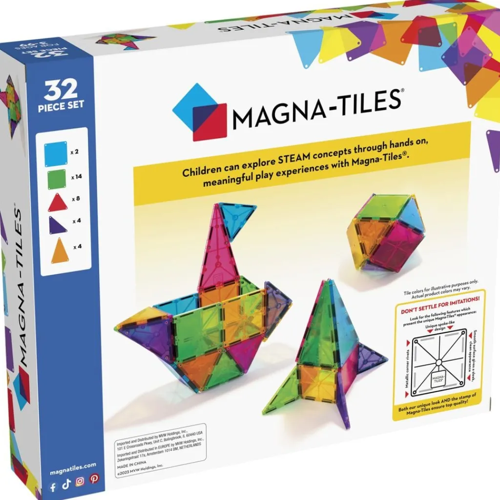 Clear Colours 32 Delar>Magna-Tiles Clearance