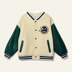 Mako Collegejacka Ecru Forest Green>Wynken Clearance