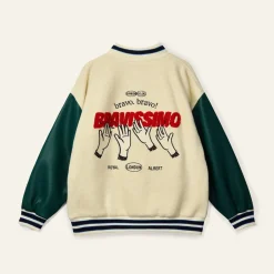 Mako Collegejacka Ecru Forest Green>Wynken Clearance