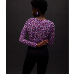 Malin Mönstrad Rynkad Blus Wild Roses><noscript><img width=