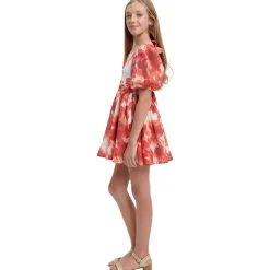 Marla Abstract Mini Blommig Klänning Poppy Red><noscript><img width=