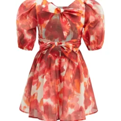 Marla Abstract Mini Blommig Klänning Poppy Red><noscript><img width=