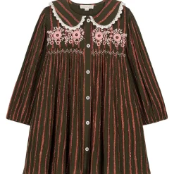 Marlotta Randig Baby-klänning Khaki Copper>Louise Misha Sale