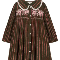 Marlotta Randig Klänning Khaki Copper>Louise Misha Clearance
