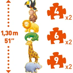 Marmoset & Friends 6 Djurformade Pussel 4, 6, 9 Bitar><noscript><img width=
