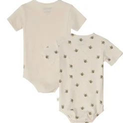 Melvin GOTS 2-pack Mönstrade Baby Bodies Med Bin Gräddvit>Buddy & Hope Online