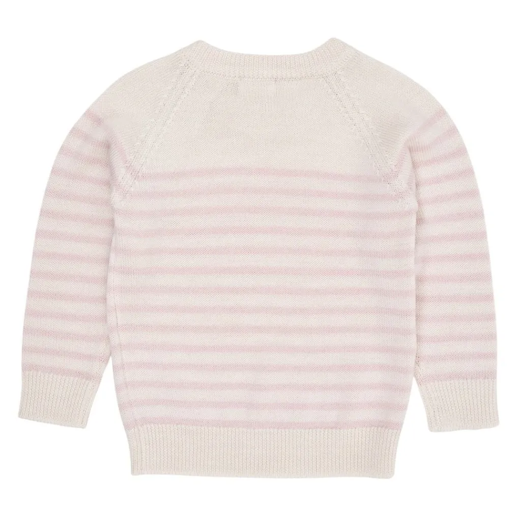 Merino Classic Randig Pullover Cream/Dusty Rose Stripe>Copenhagen Colors New