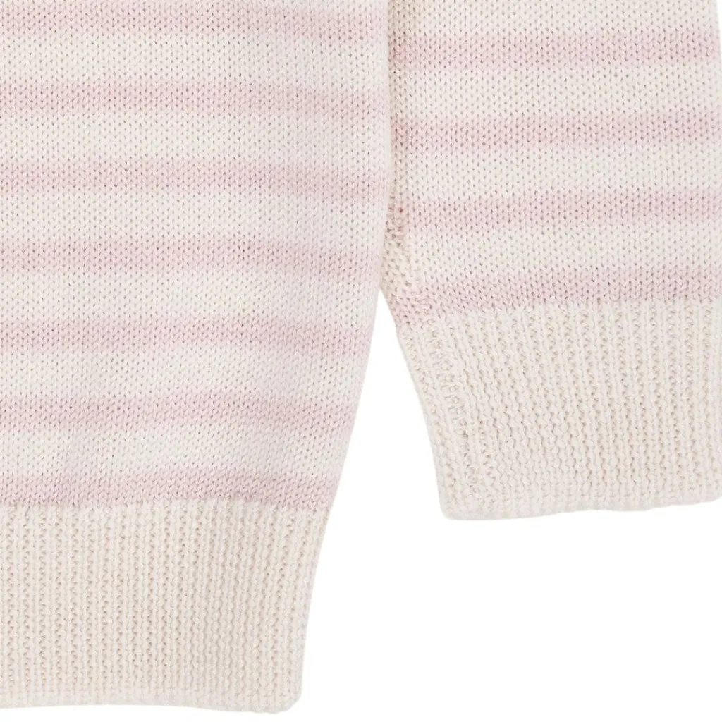 Merino Classic Randig Pullover Cream/Dusty Rose Stripe>Copenhagen Colors New