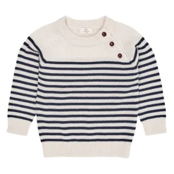 Merino Classic Randig Pullover Cream/Navy Stripe>Copenhagen Colors Outlet