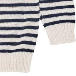 Merino Classic Randig Pullover Cream/Navy Stripe><noscript><img width=