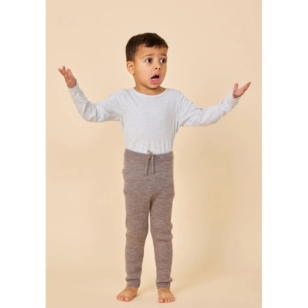 Merino Classic Rib Leggings w Drawstrings Natural Melange>Copenhagen Colors Sale