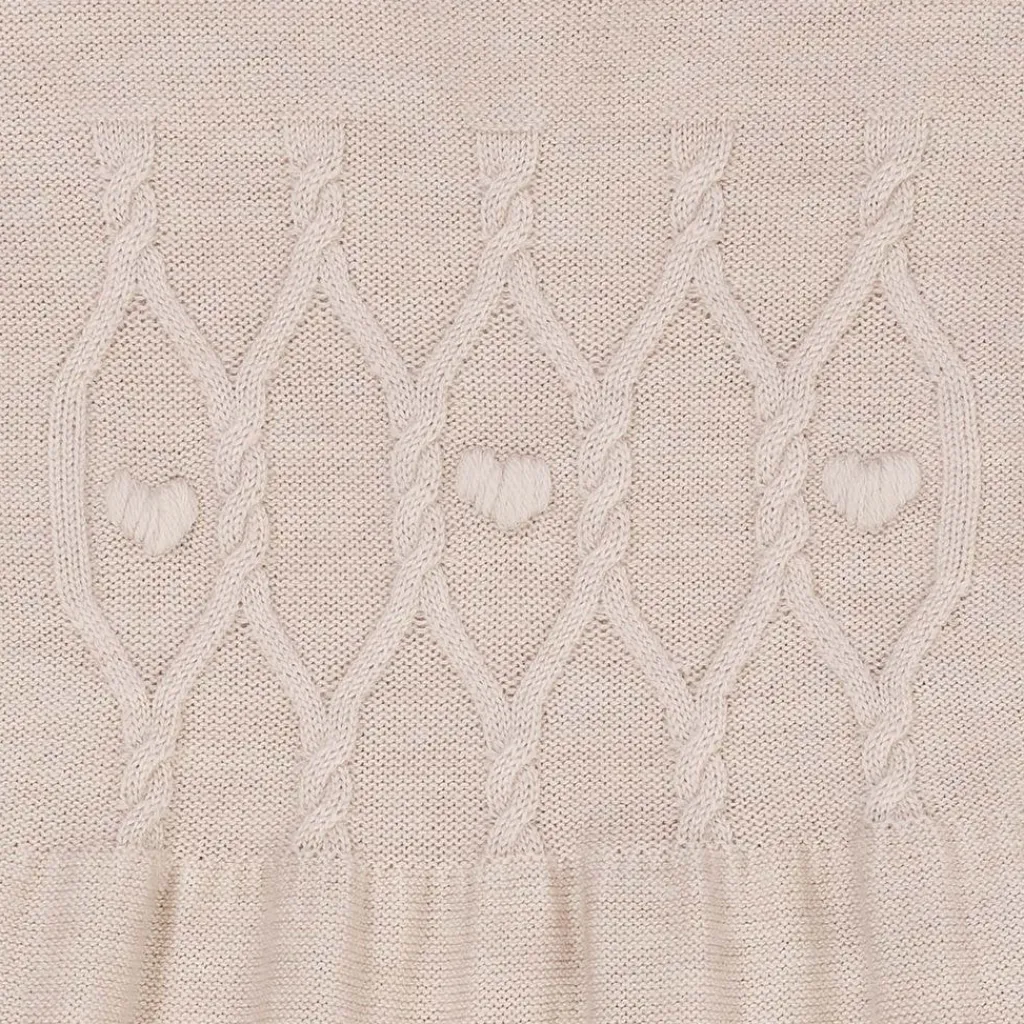 Merinoklänning med kabelstickning i Pale Cream Melange>Copenhagen Colors Discount