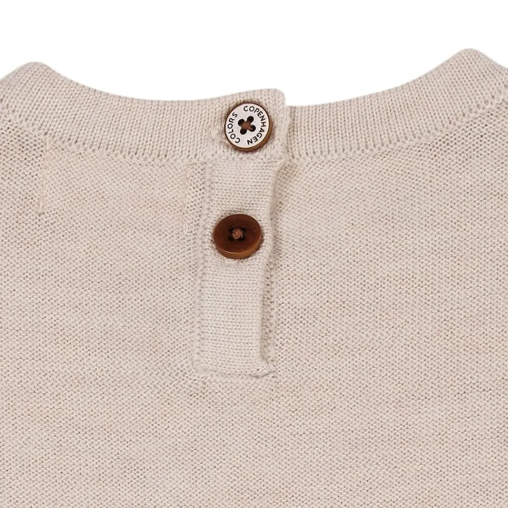Merinoklänning med kabelstickning i Pale Cream Melange>Copenhagen Colors Discount