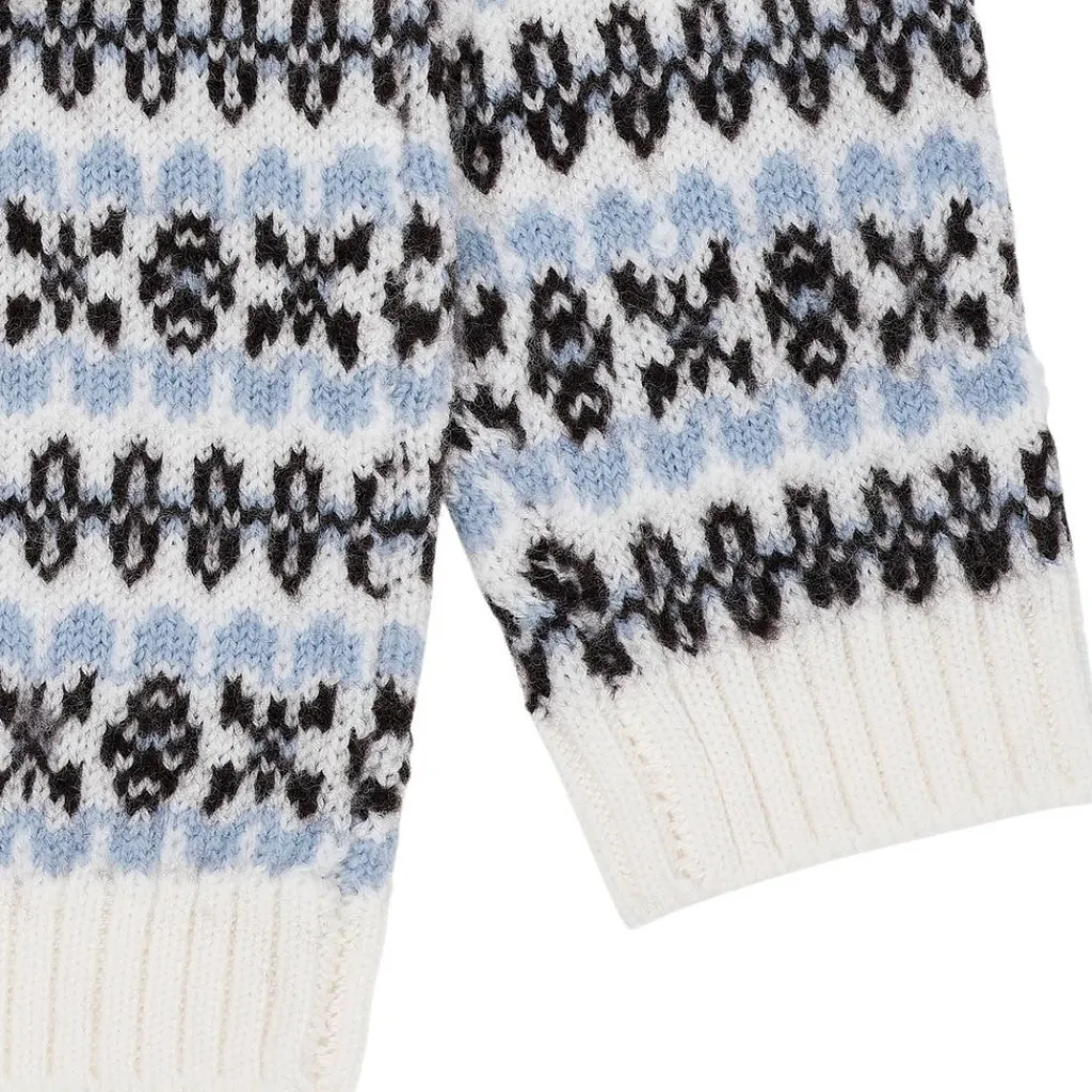 Merino-koftan med mönster Dusty Blue Combi>Copenhagen Colors Online